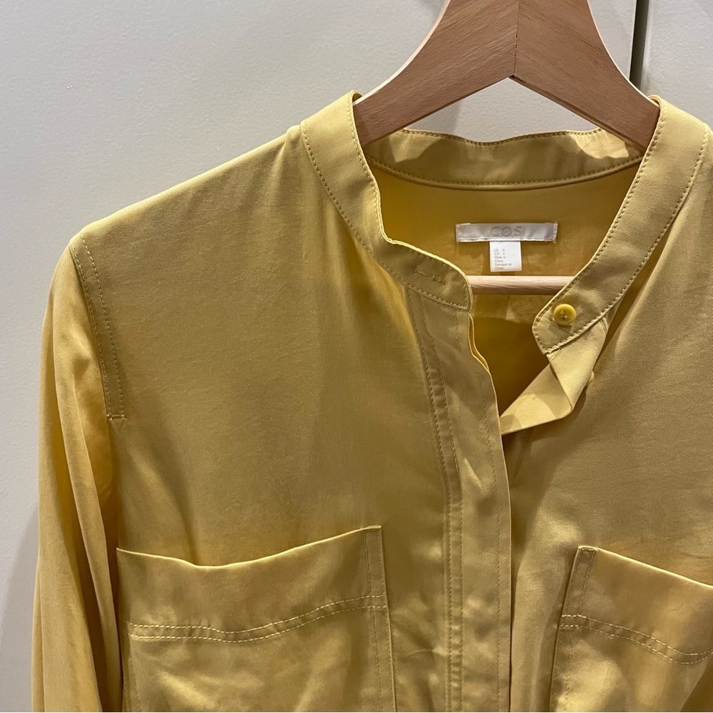 Cos Collarless Button-Down Shirt - image 4